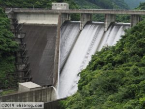 志河川ダムの放流